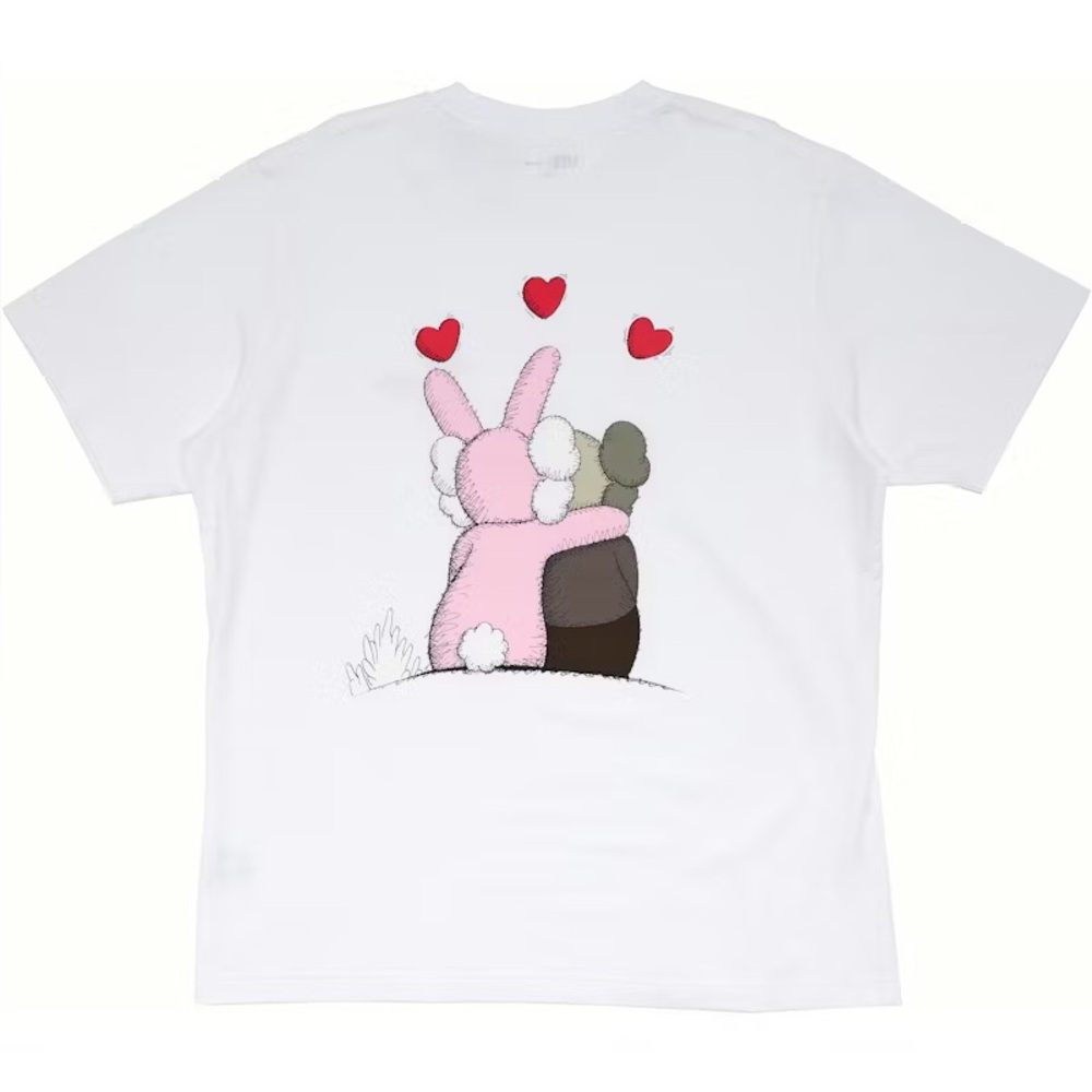 Kaw’s White T-Shirt with Red Lips Design